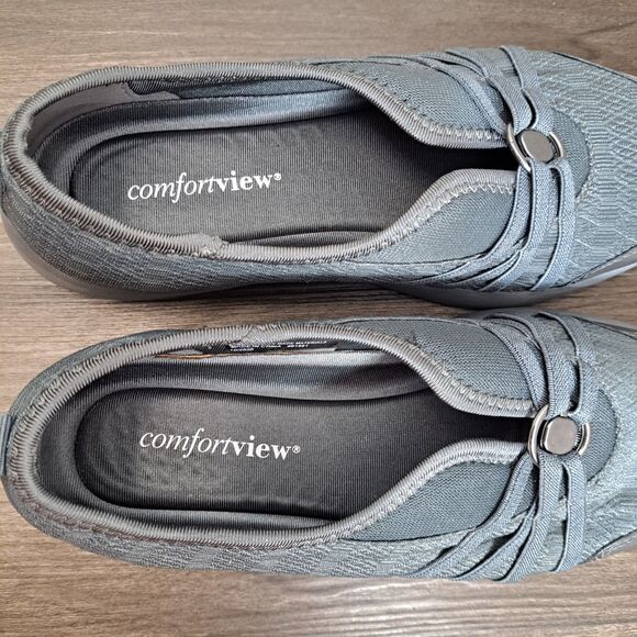 Comfortview Wide Width Athletic Shoes Women's Gray Slip On Flats Size 7 Wide - Picture 5 of 7